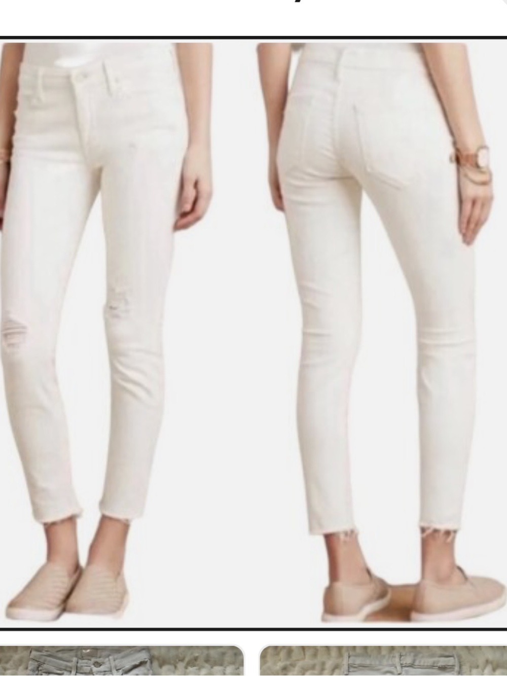 Mother Women's High-Rise White Skinny Jeans